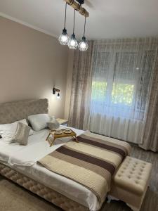 Voodi või voodid majutusasutuse Apartman Trg Lux toas