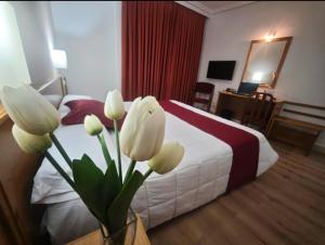 Postel nebo postele na pokoji v ubytování Hotel Helmántico