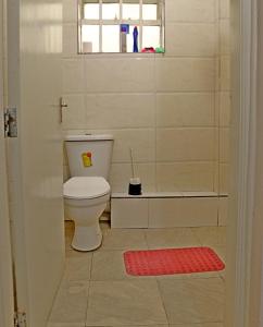a bathroom with a toilet and a window at Chiq 1 bedroom for short and long stay accomodation - Ruiru Astrol Apartments in Ruiru