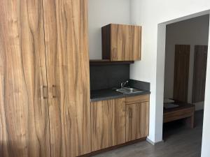Kuchyň nebo kuchyňský kout v ubytování FarawayHomes Aparthotel Krems + 6 fotografií