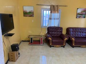 Μια τηλεόραση ή/και κέντρο ψυχαγωγίας στο Nice apartment in Tambacounda