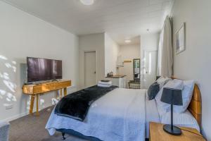 Televiisor ja/või meelelahutuskeskus majutusasutuses George Street Motel Apartments
