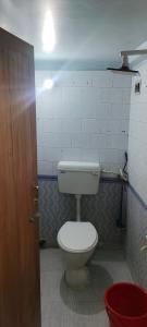 a bathroom with a white toilet in a room at The Grasshopper's nest in kolkata