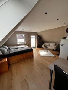Ένα ή περισσότερα κρεβάτια σε δωμάτιο στο Apartment am Emsradweg