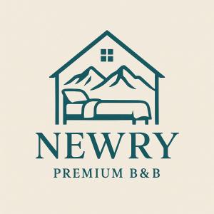 a logo of a bedroom in a house with mountains at Newry Premium B&B in Newry