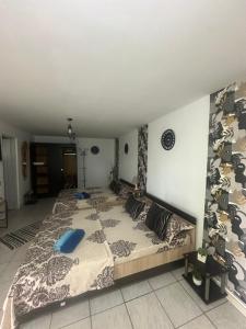 a bedroom with a large bed in a room at Casa/camere Maria in Corbu
