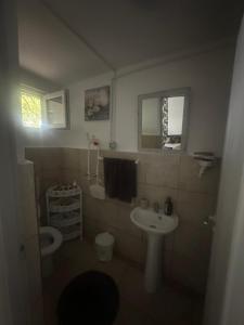 a bathroom with a sink and a toilet at Casa/camere Maria in Corbu +26 photos