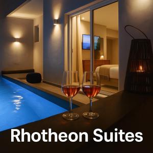 Bazén v ubytování Rhotheon Suites in Ialysos Rhodes - with private pool nebo v jeho okolí