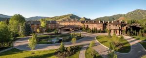 an aerial view of a resort with a large building at Sun Valley Resort in Sun Valley