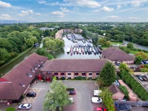 an overhead view of a parking lot at a hotel at Peartree Lodge Waterside in Milton Keynes
