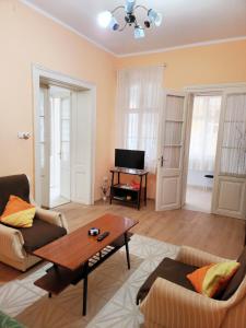 a living room with a couch and a table at BIG APARTMAN BELA CRKVA in Bela Crkva