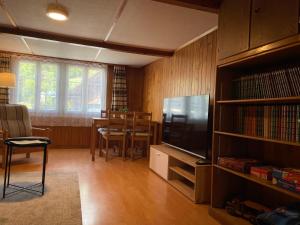 TV a/nebo společenská místnost v ubytování Gemütliche Wohnung mit traditionellem Trittofen + 36 fotografií