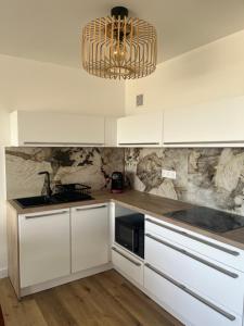 Kuchyň nebo kuchyňský kout v ubytování APPARTEMENT Rénové de type 3 VUE MER + 4 fotografie