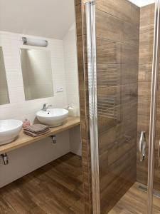 Koupelna v ubytování Vinný sklep s apartmány u Kvěchů
