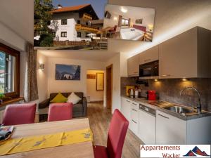 Kuchyň nebo kuchyňský kout v ubytování Appartements Wacker