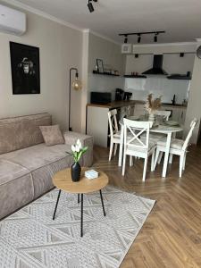 una sala de estar con un sofá y una mesa en Apartament Kosynierów, en Przemyśl 27 fotos más