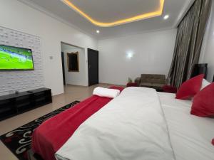 Postel nebo postele na pokoji v ubytování One Room Service Apartment in Kaduna