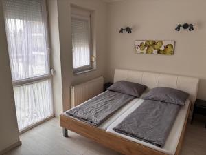 Ένα ή περισσότερα κρεβάτια σε δωμάτιο στο Veronika Lux Apartman +39 φωτογραφίες