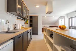 a kitchen with a sink and a counter top at Manuela in Dugi Rat