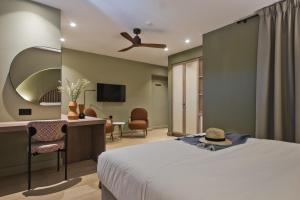 TV a/nebo společenská místnost v ubytování Arcus Luxury Suites Karpathos