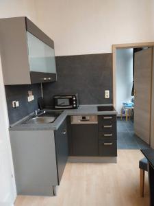 Η κουζίνα ή μικρή κουζίνα στο Apartment zum Garten