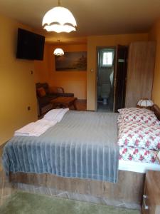 Ένα ή περισσότερα κρεβάτια σε δωμάτιο στο Pokoje Nałęczów