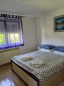 a bedroom with a large bed in a room at Apartman Barbara in Grabovac