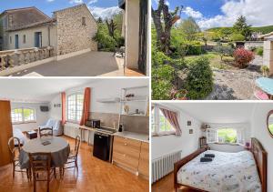 a collage of photos of a kitchen and a house at Mon coeur de Provence in Banon