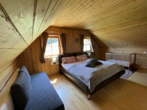 Postel nebo postele na pokoji v ubytování Ferienhaus Mörthandrä
