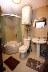 a small bathroom with a toilet and a sink at Centar in Vrnjačka Banja