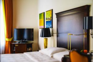 TV a/nebo společenská místnost v ubytování Relais & Châteaux Bülow Palais