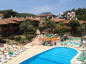 an aerial view of a resort with a swimming pool at Lycian Center Hotel in Fethiye