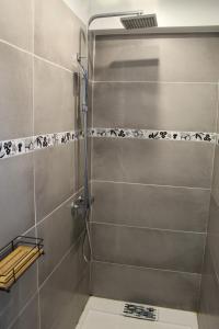 a bathroom with a shower with a toilet at la villa des six ifs - Le mûrier in Flayosc