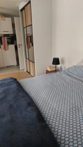 En eller flere senge i et værelse på La Soldanelle vue lac et montagnes