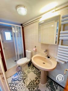 VillemoustaussouにあるAu bien-etreのトイレと洗面台付きのバスルーム