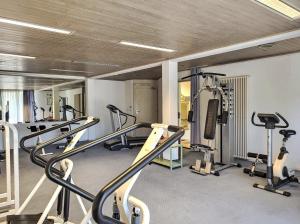 a gym with several treadmills and cardio machines at The Lac View in Bissone