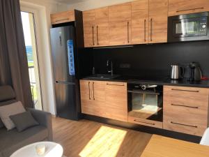 Kuchyň nebo kuchyňský kout v ubytování Apartmán JUZION skiareál Bukova hora