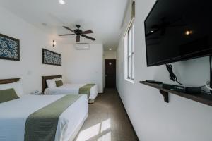 TV a/nebo společenská místnost v ubytování Hotel La Estación