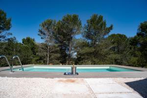 ein Swimmingpool mitten in einem Hof in der Unterkunft Puglia Essence - Ancient Lamia & Exclusive Pool in Martina Franca