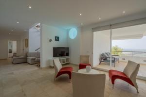 a living room with a view of the ocean at Luxury Villa in Altea Hills in Altea