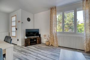 TV a/nebo společenská místnost v ubytování La Catalane House T4 Garden Parking