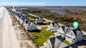 an aerial view of an ocean ridge community roof at Footprints in North Topsail Beach