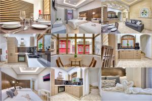 a collage of photos of a hotel room at Hughesville Birgu in Birgu