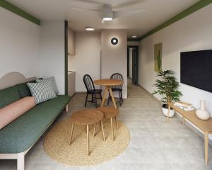 A television and/or entertainment centre at Apartamentos Princesa Guayadeque