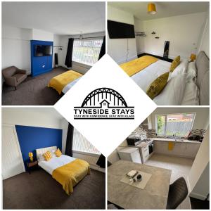 Postel nebo postele na pokoji v ubytování 4 Bedroom House in Newcastle city centre location, Free Parking, Fast WiFi