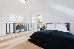 Ένα ή περισσότερα κρεβάτια σε δωμάτιο στο Nadmorski apartament przy plaży dwupoziomowy , 73 metry, przy plaży