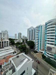an aerial view of a city with tall buildings at Ocean view - 77Rentals in Cartagena de Indias