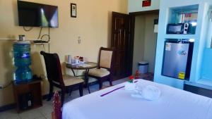 See Belize TRANQUIL SeaView Studio with Balcony, Pool, Deck Kitchenette 2nd FL的电视和/或娱乐中心