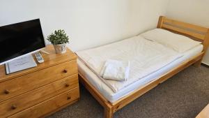 Ein Bett oder Betten in einem Zimmer der Unterkunft Baurů Dvůr