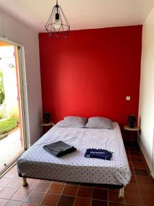 Postelja oz. postelje v sobi nastanitve Beautiful villa with exceptional views